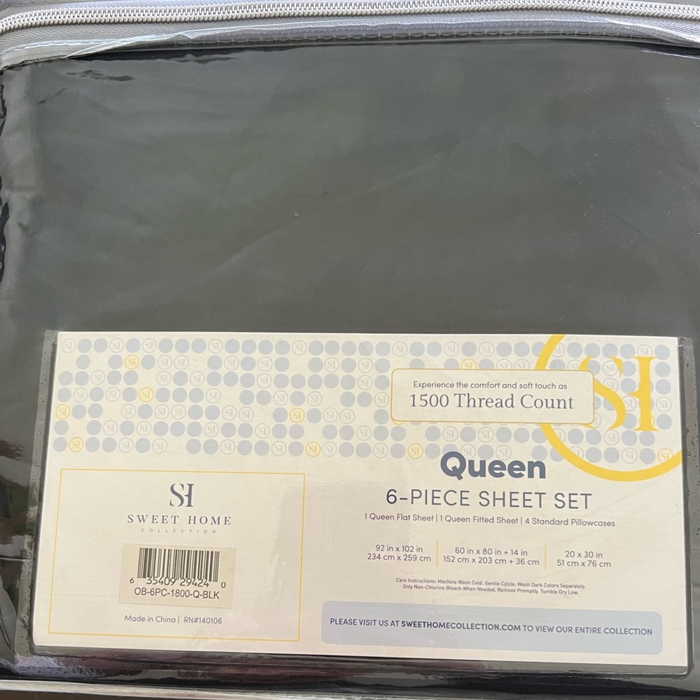 JCPenney Queen Sheet Set - Black
